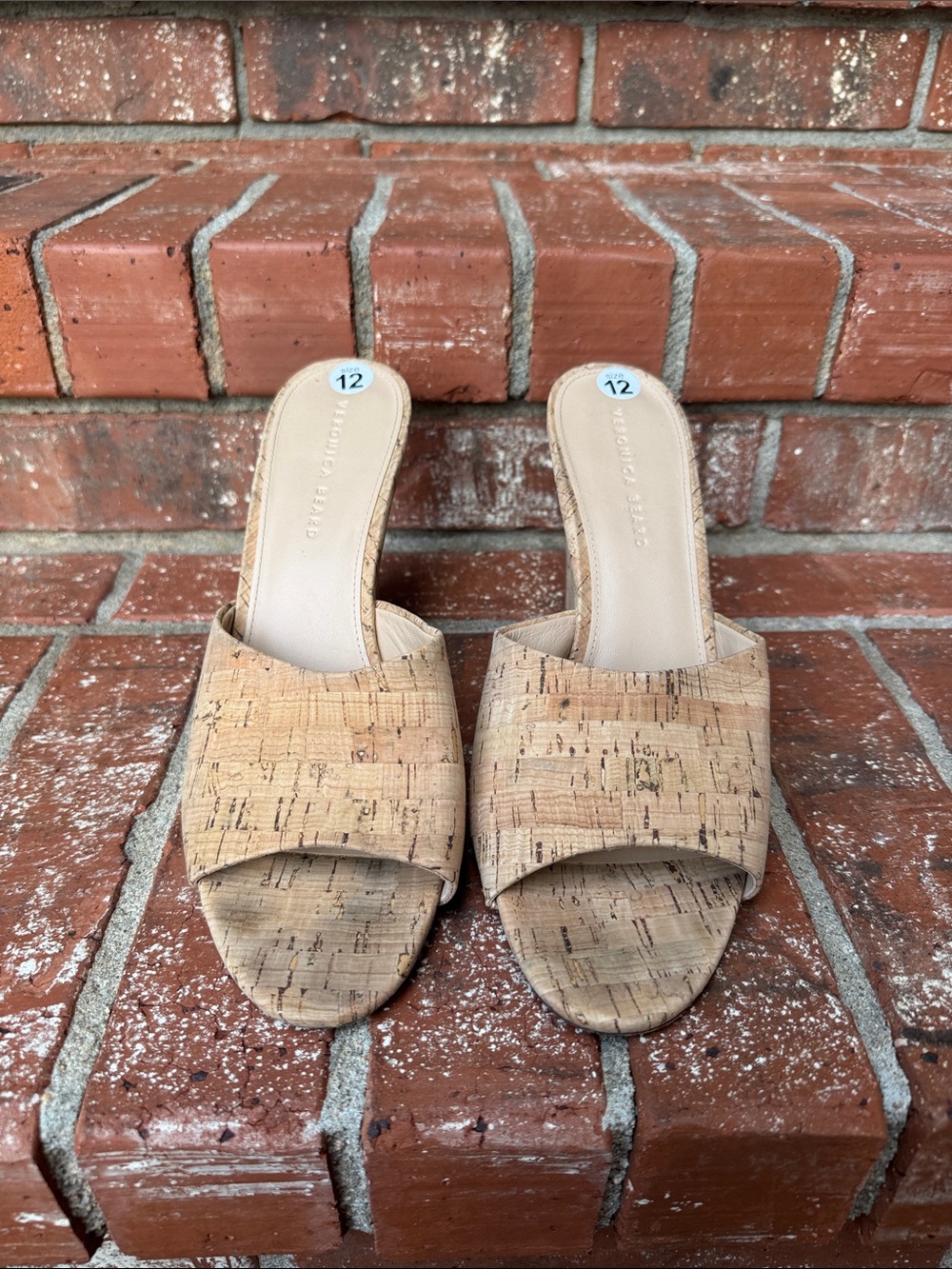 Veronica Beard Dali Natural Cork Platform Wedge Mules Sandals Women Size 12 - Picture 2 of 7